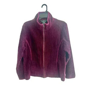 Woolrich Women's Corduroy Zip Up Jacket Ruby Red Size L Casual
